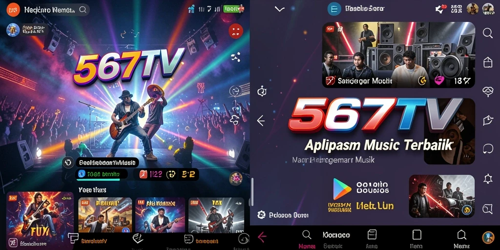 Tampilan menarik saat memainkan 567TV dengan beragam genre musik.