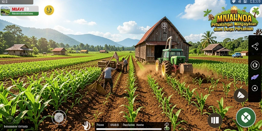Screenshot menampilkan gameplay seru dari AMAVI88 dengan ladang yang indah.
