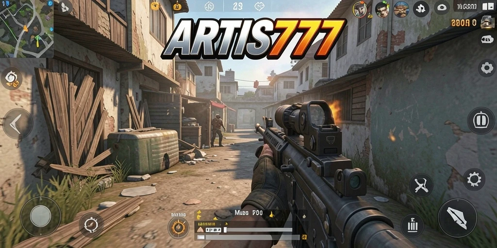Tangkapan layar gameplay menampilkan pertempuran seru dalam ARTIS777.
