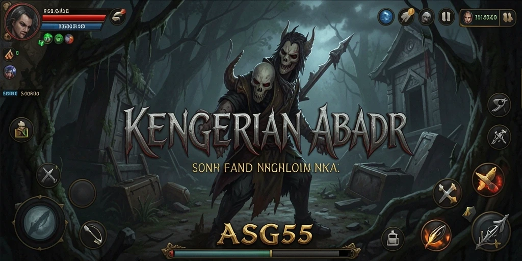 Tampilan gameplay menakutkan di ASG55 penuh dengan kegelapan dan ketegangan.
