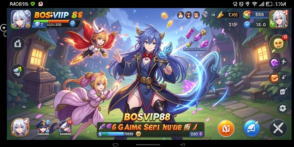 Tampilan gameplay menawan dari BOSVIP88 dengan karakter anime favorit.