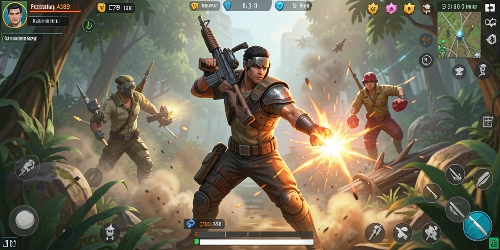 Tampilan gameplay C789 yang menampilkan aksi seru dalam pertarungan.