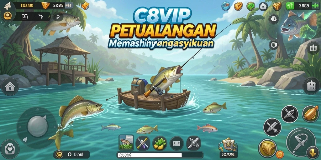 Tangkapan ikan besar dalam gameplay C8VIP yang seru dan menantang.