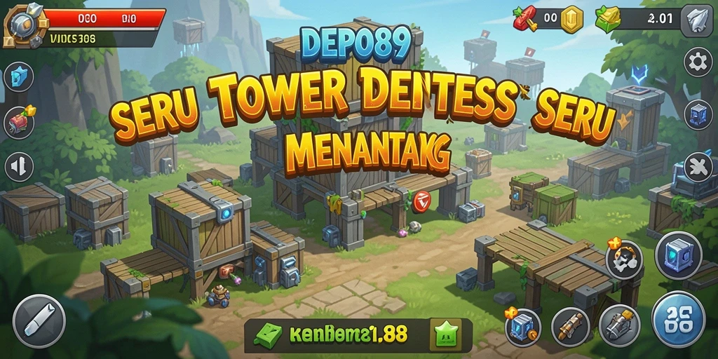 Tampilan gameplay menantang di DEPO89 Tower Defense.