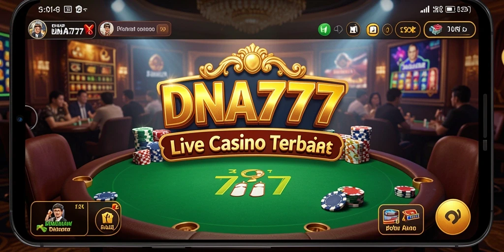 Screenshot utama menunjukkan gameplay Live Casino yang mendebarkan dengan dealer profesional.