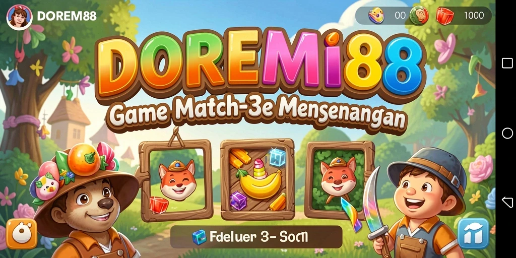 Tampilan gameplay DOREMI88 yang mengasyikkan dalam genre Match-3.