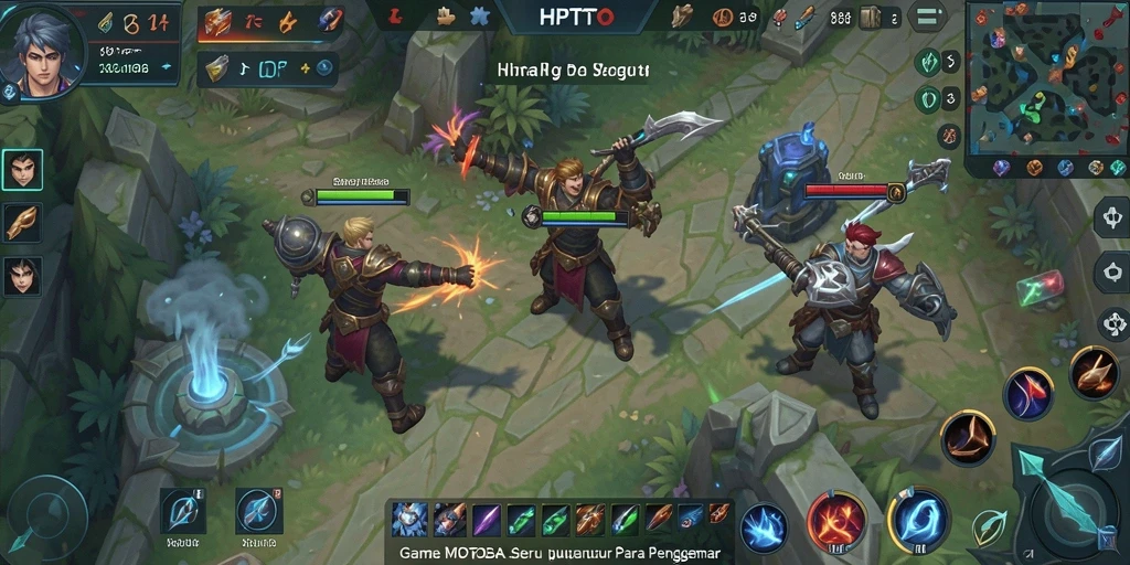 Tampilan gameplay MOBA HPTOTO yang mendebarkan dan penuh aksi.
