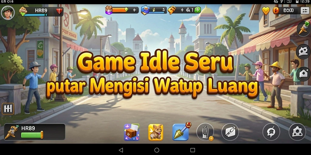 Tampilan gameplay HR89 dengan grafis dan aktivitas seru dalam game Idle.