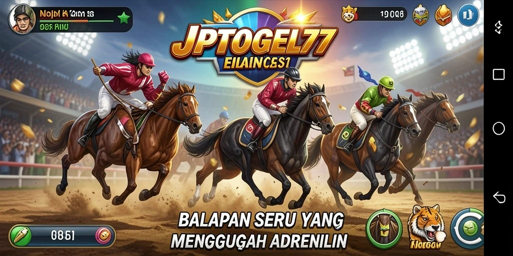 Screenshot gameplay JPTOGEL77 yang menunjukkan aksi balapan yang menegangkan.