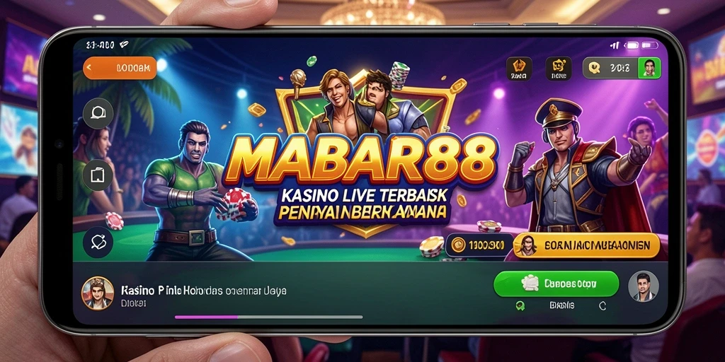 Tampilan gameplay MABAR88 dengan dealer langsung yang profesional.