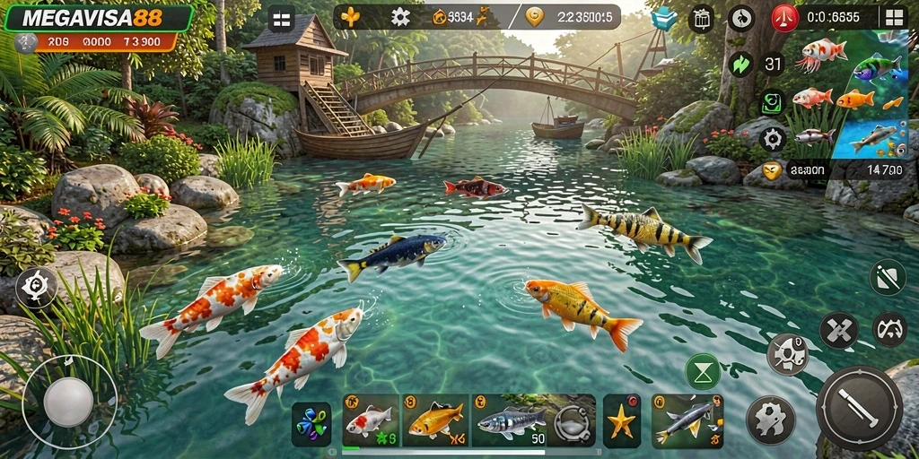 Tangkapan ikan yang spektakuler dalam gameplay MEGAVISA88.