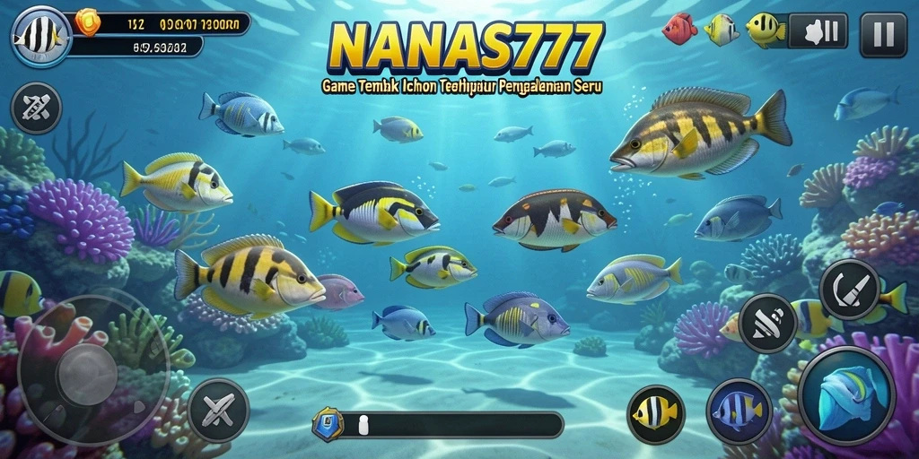 Screenshot gameplay Tembak Ikan NANAS777 yang mendebarkan.