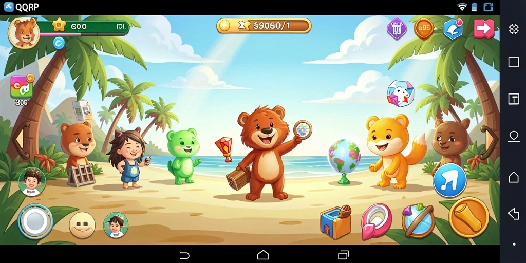 Screenshot QQRP menunjukkan gameplay yang seru dan interaktif.