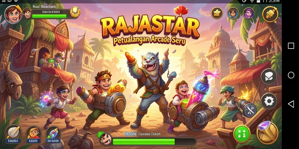 Tampilan seru dari gameplay RAJASTAR yang menarik.