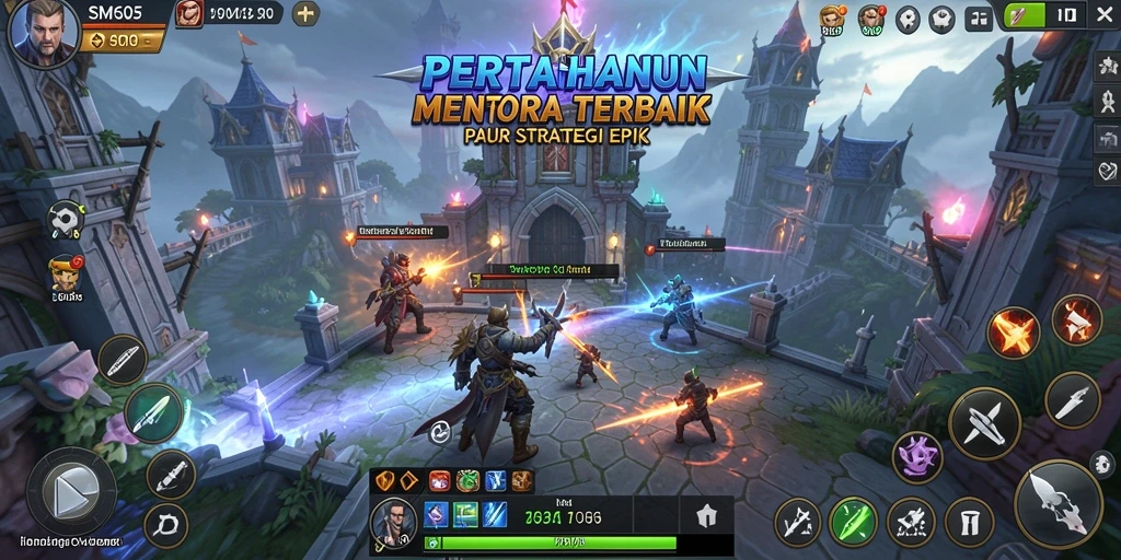 Gameplay menakjubkan SM605 dengan menara strategis dan pertempuran seru.