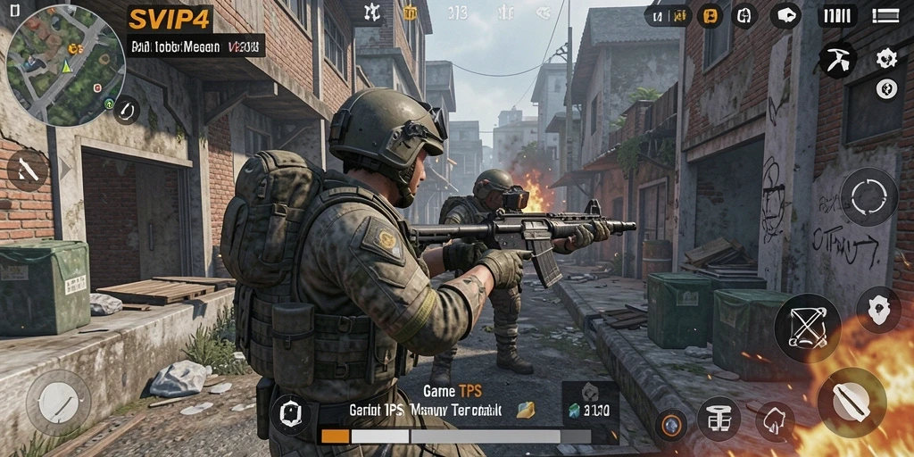 Screenshot gameplay SVIP4 yang penuh aksi dan menegangkan.
