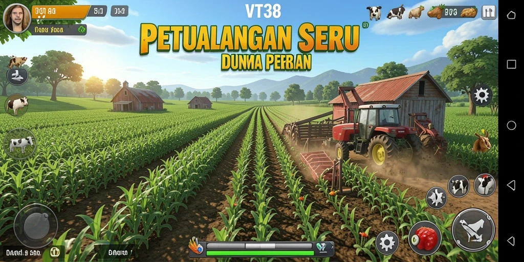 Tampilan gameplay VT38 yang seru dan menantang di dunia pertanian.